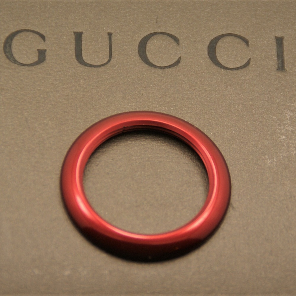 Vintage New Gucci Metal Bezel Ruby Red 1100 11/12